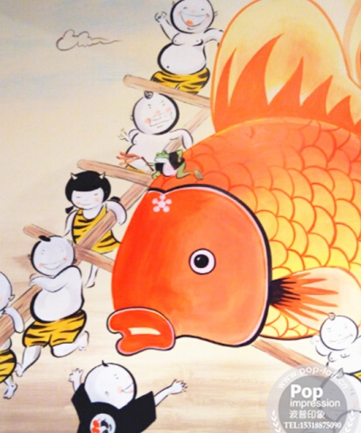赤源鍋青島店手繪墻