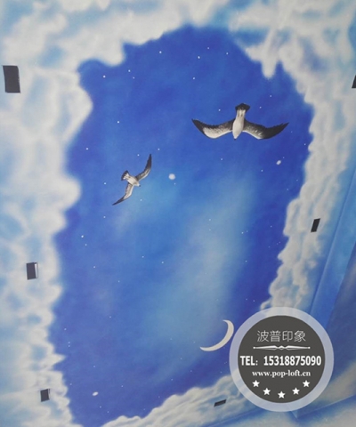 青島起航酒店天頂畫壁畫